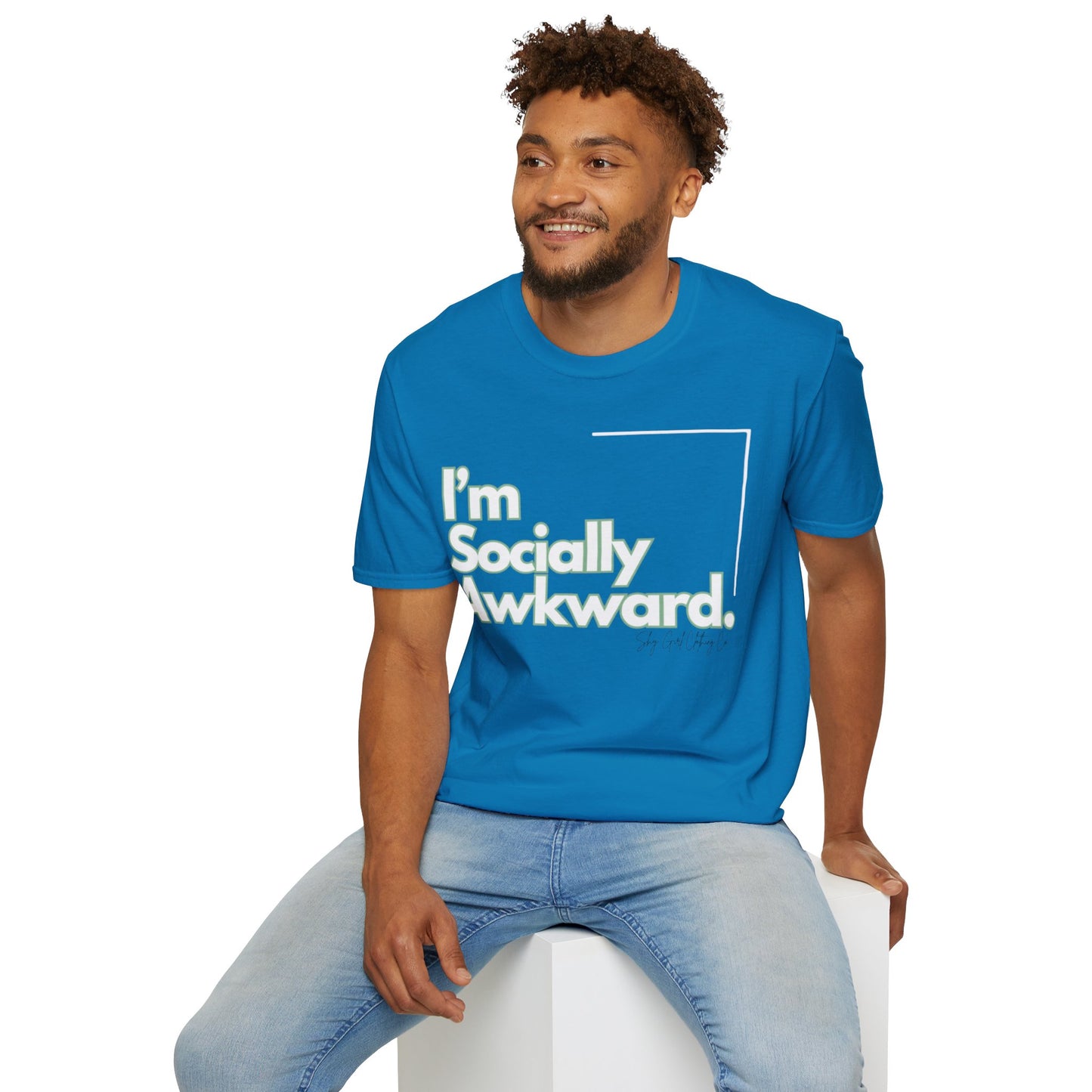 I'm Socially Awkward Unisex Softstyle T-Shirt-Logo White