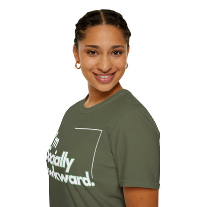I'm Socially Awkward Unisex Softstyle T-Shirt-Logo White