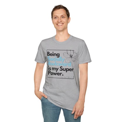 Being Socially Awkward is my Super Power Unisex Softstyle T-Shirt- Boxed Floral