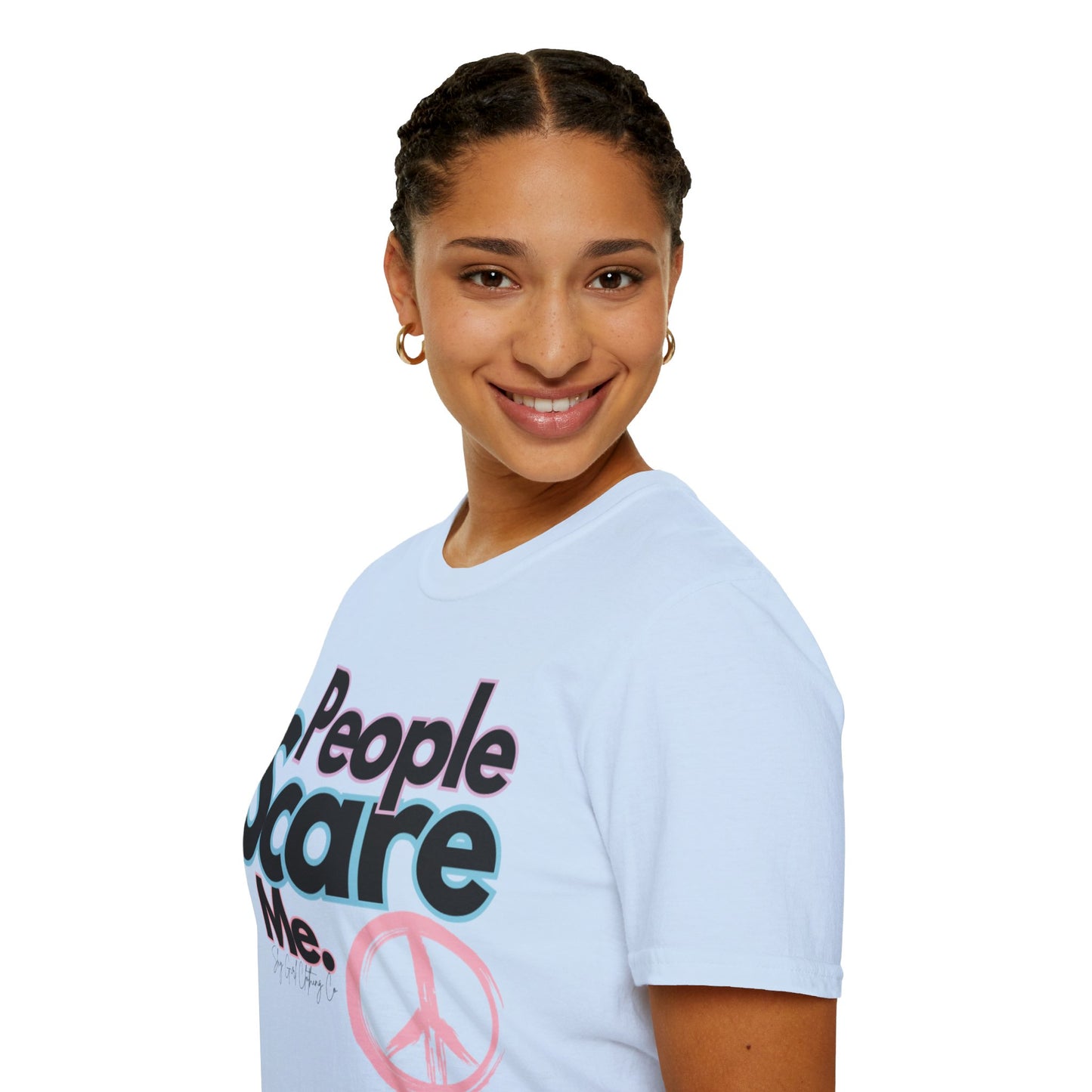 People Scare Me Unisex Softstyle T-Shirt- Peace Sign