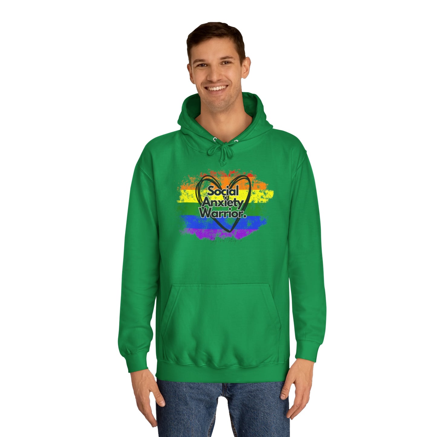 Rainbow Front Unisex College Hoodie