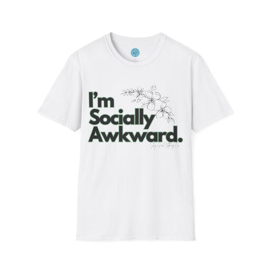 I'm Socially Awkward Unisex Softstyle T-Shirt- Floral