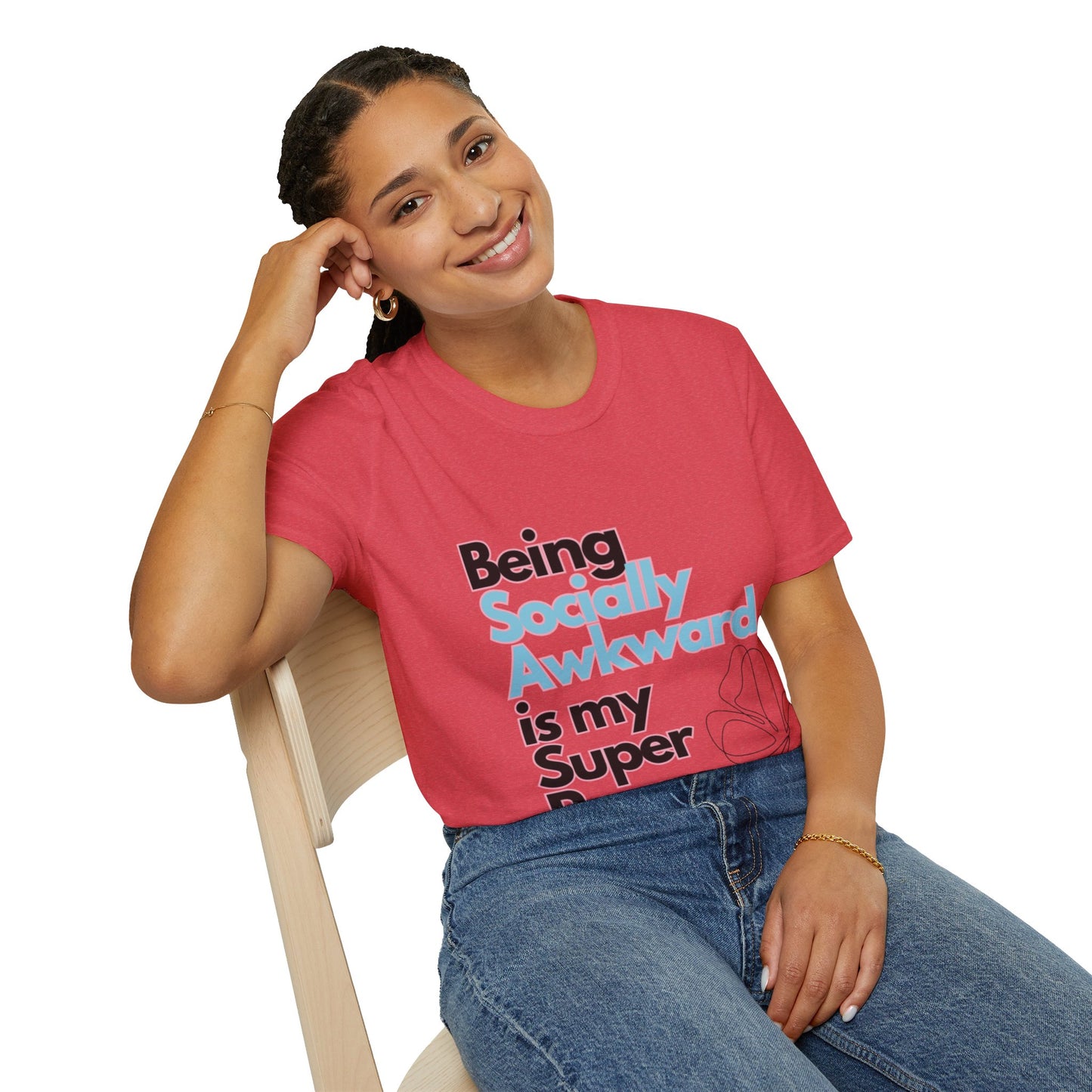 Being Socially Awkward is my Super Power Unisex Softstyle T-Shirt- Butterfly