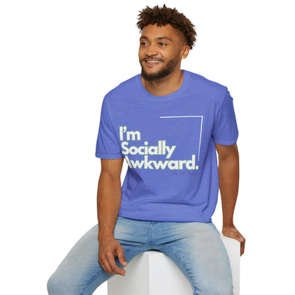 I'm Socially Awkward Unisex Softstyle T-Shirt-Logo White