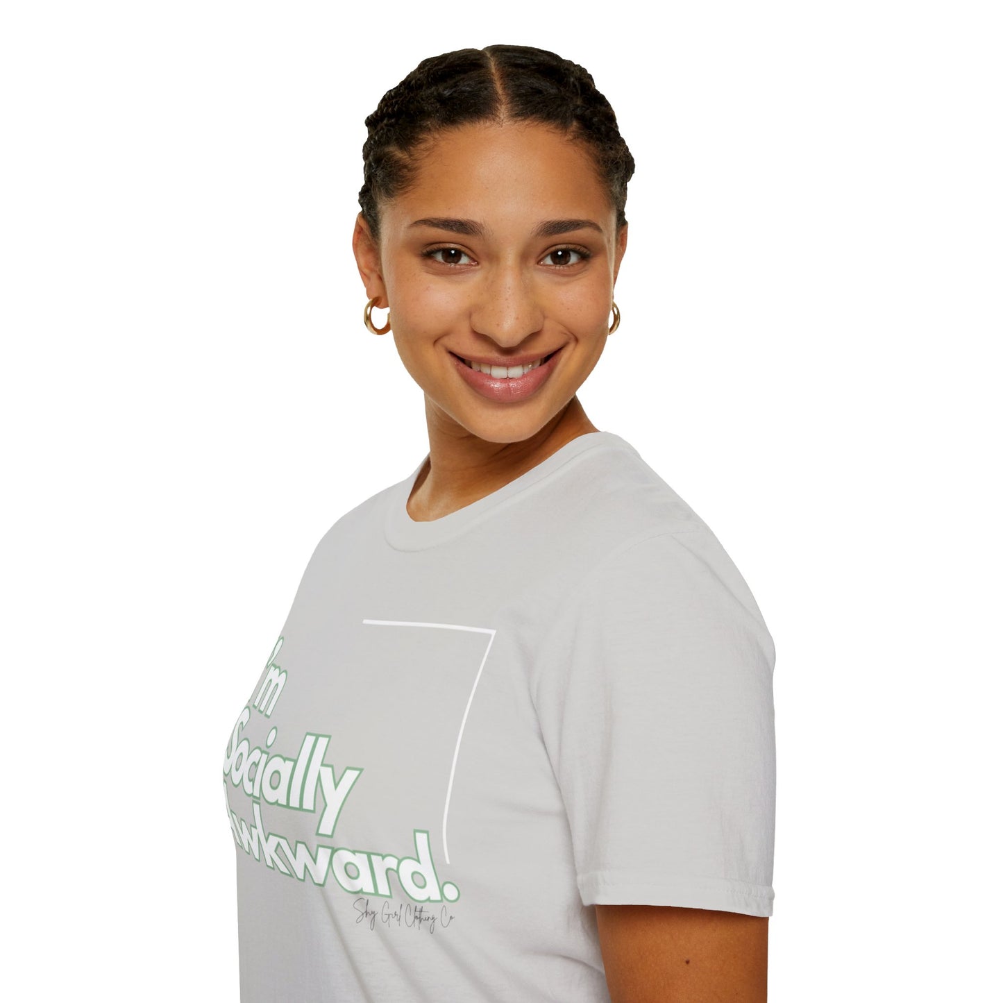 I'm Socially Awkward Unisex Softstyle T-Shirt-Logo White