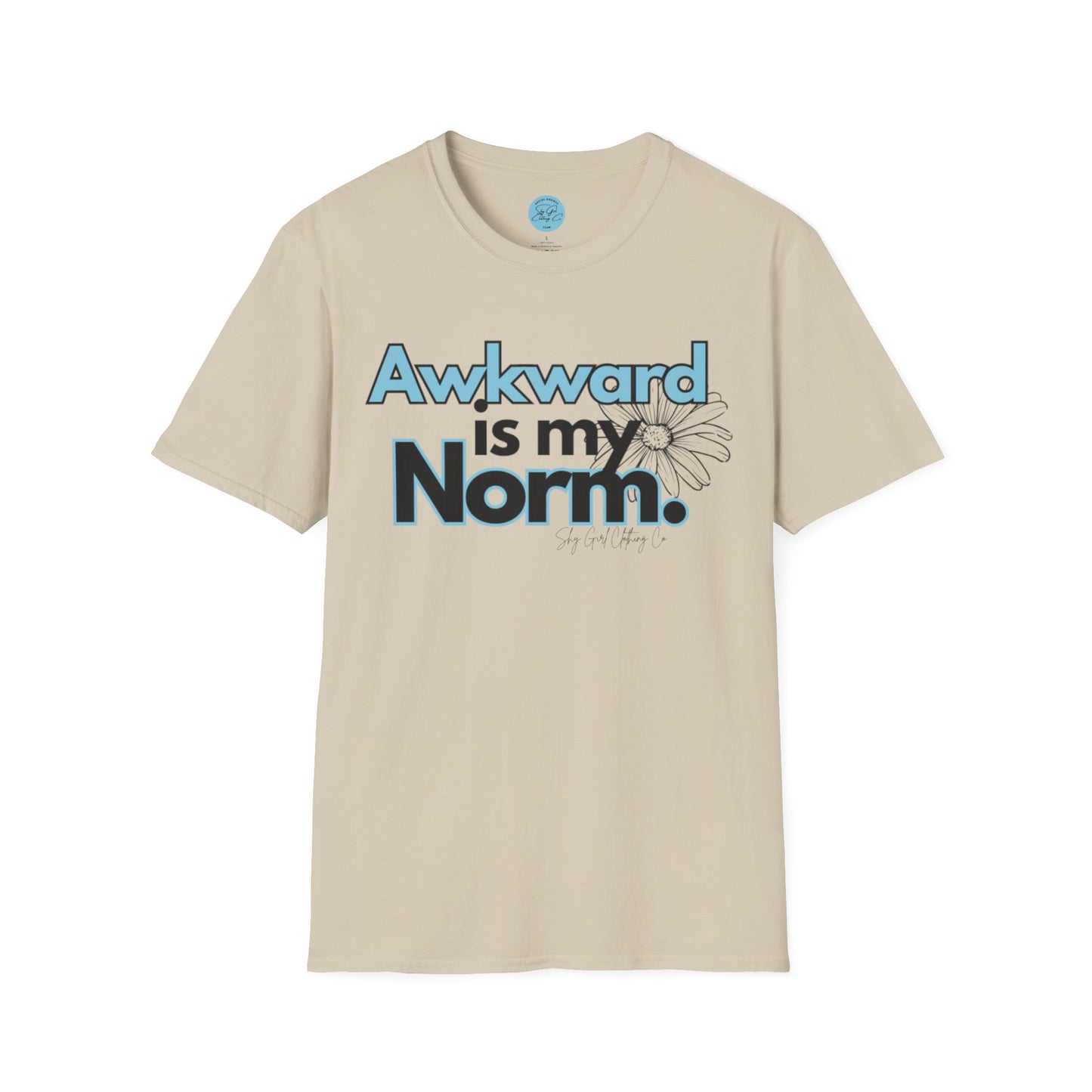 Awkward is my Norm Blue Unisex Softstyle T-Shirt- Floral