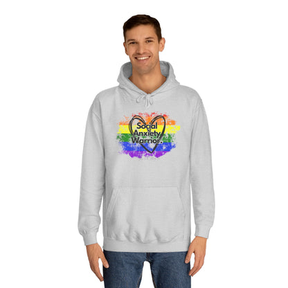 Rainbow Front Unisex College Hoodie