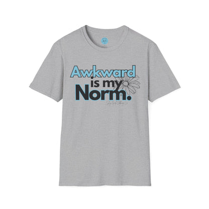 Awkward is my Norm Blue Unisex Softstyle T-Shirt- Floral