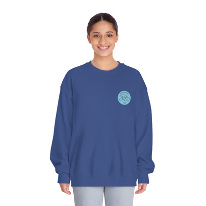 Social Anxiety Warrior Unisex DryBlend® Crewneck Sweatshirt- Standard Scribble Logo Back