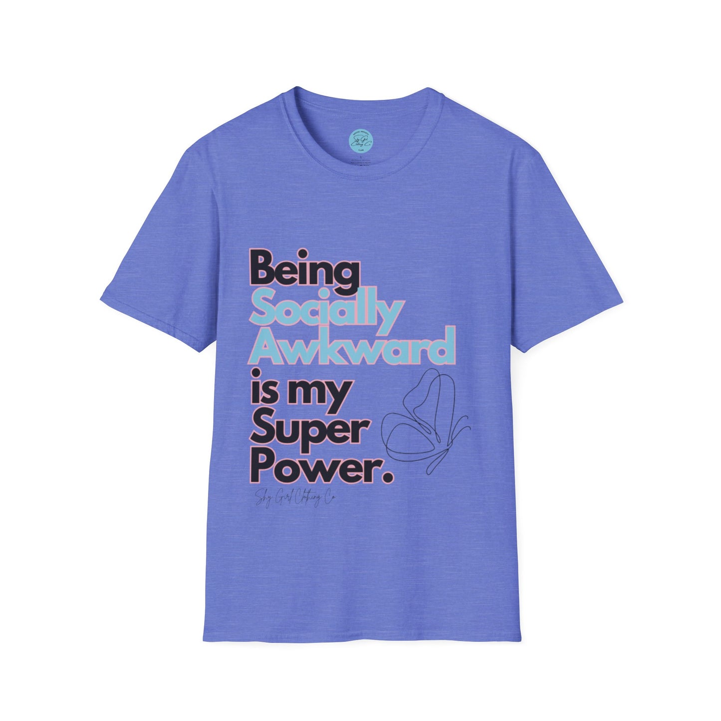 Being Socially Awkward is my Super Power Unisex Softstyle T-Shirt- Butterfly