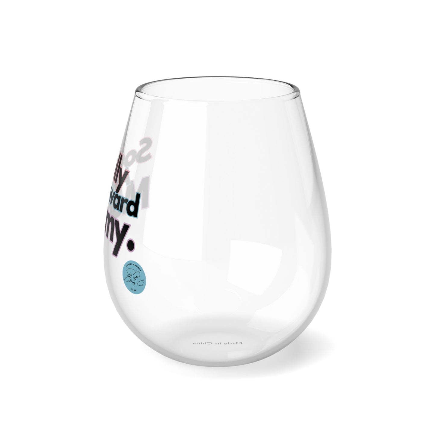 Socially Awkward Mommy Stemless Wine Glass, 11.75oz