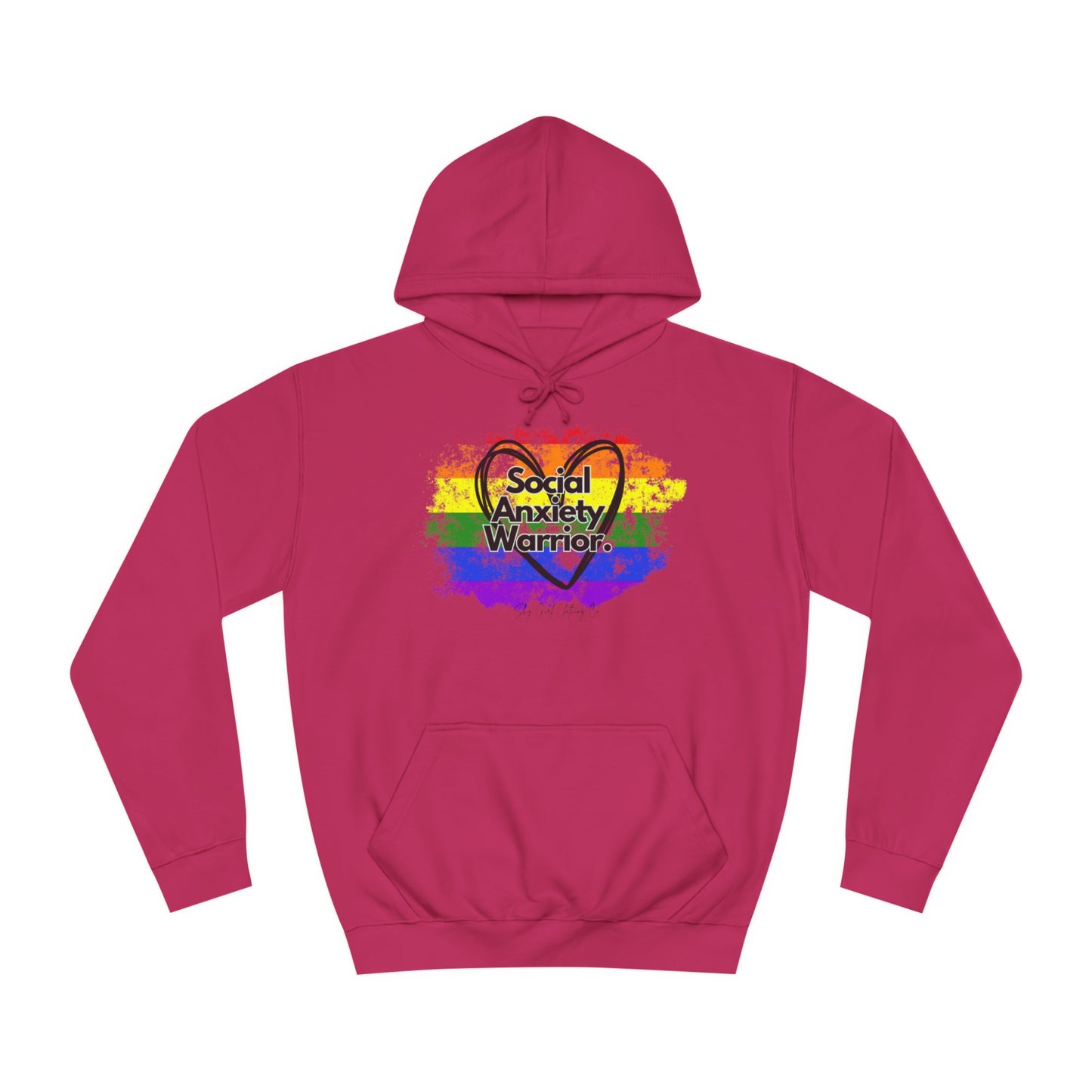 Rainbow Front Unisex College Hoodie