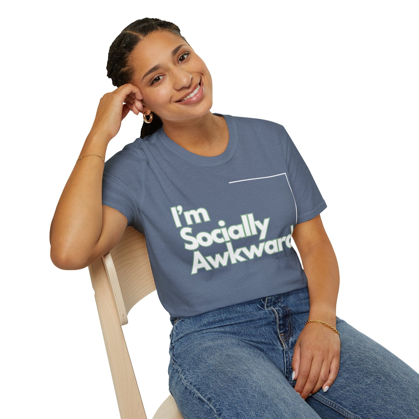 I'm Socially Awkward Unisex Softstyle T-Shirt-Logo White