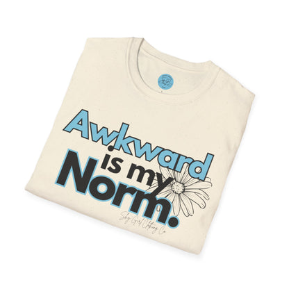 Awkward is my Norm Blue Unisex Softstyle T-Shirt- Floral