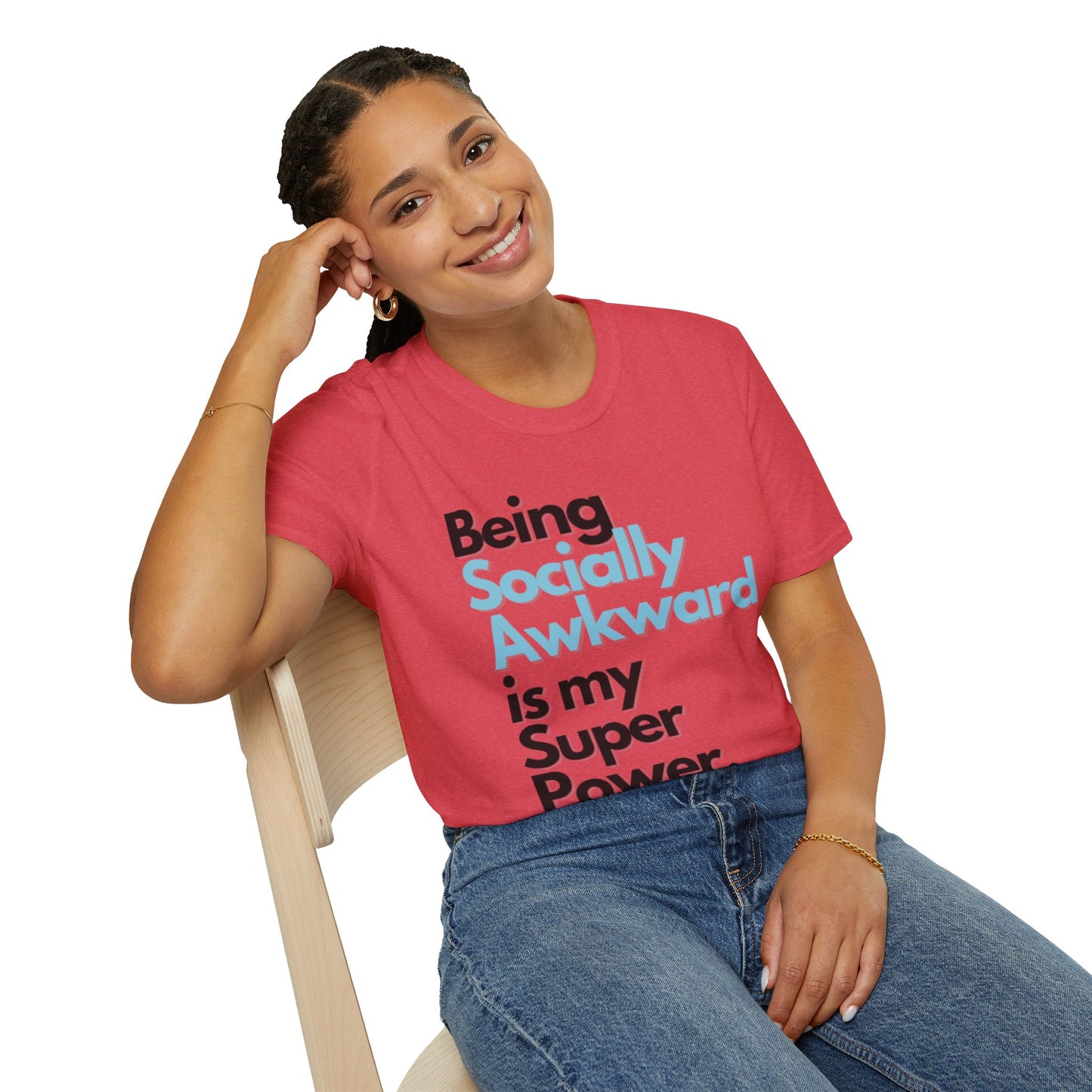 Being Socially Awkward is my Super Power Unisex Softstyle T-Shirt- Standard