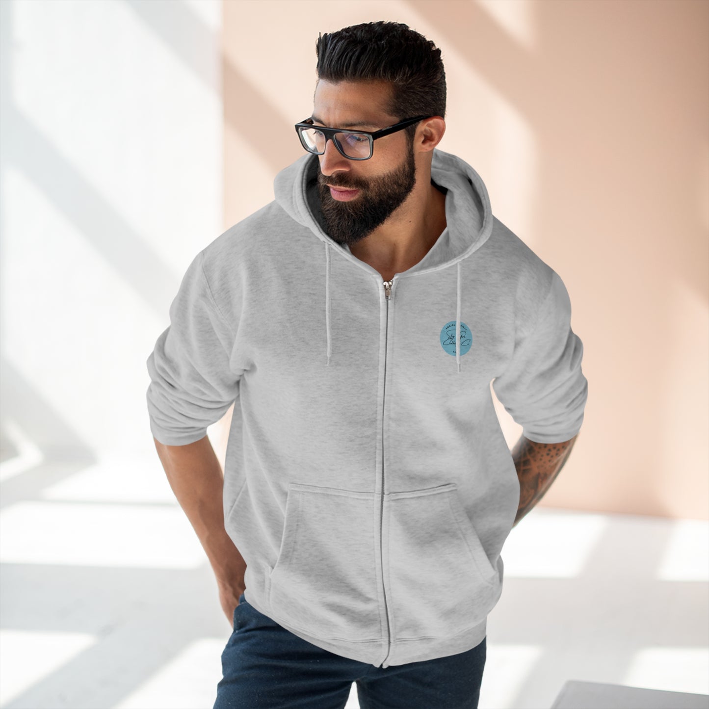 Comfort Zone Unisex Zip Hoodie- Standard Logo Back
