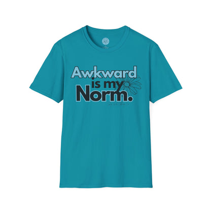 Awkward is my Norm Blue Unisex Softstyle T-Shirt- Floral