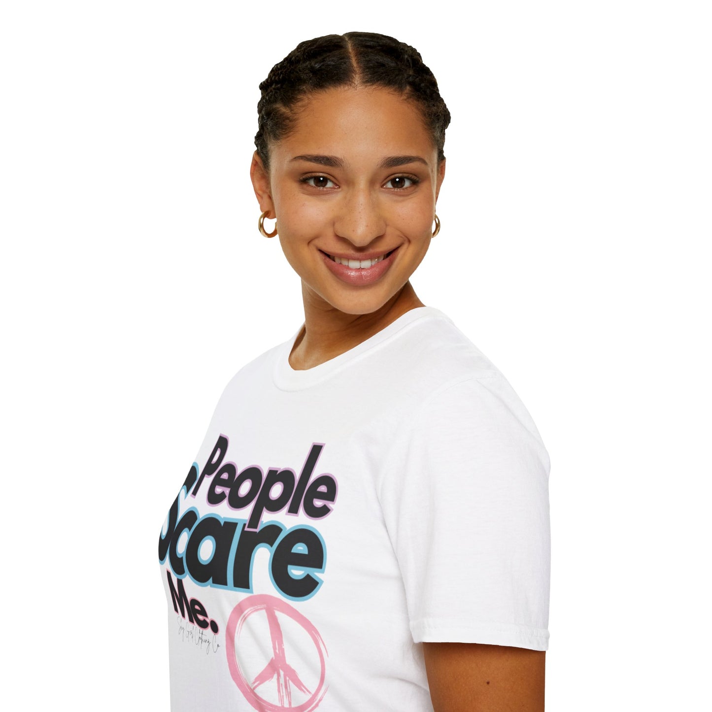 People Scare Me Unisex Softstyle T-Shirt- Peace Sign