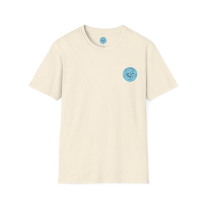 You Can't Hear it Unisex Softstyle T-Shirt- Floral Colour Logo Back