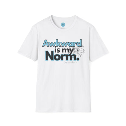 Awkward is my Norm Blue Unisex Softstyle T-Shirt- Floral