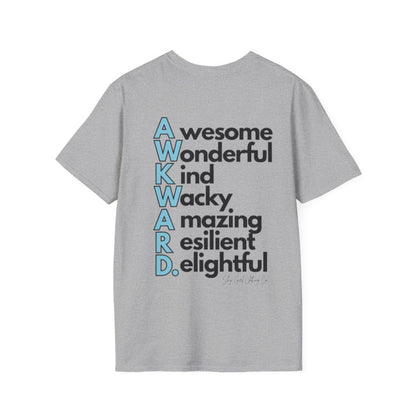 A.W.K.W.A.R.D. Unisex Softstyle T-Shirt- Standard Logo Back