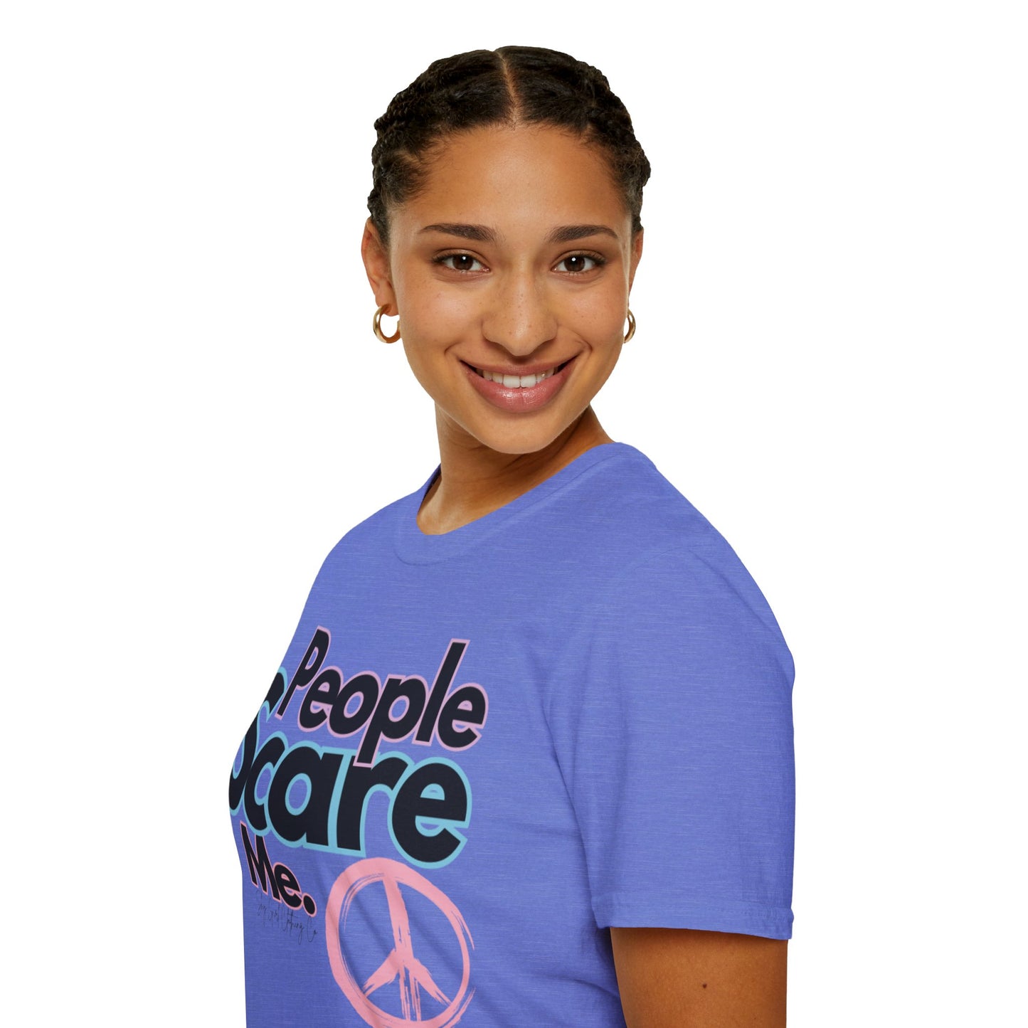 People Scare Me Unisex Softstyle T-Shirt- Peace Sign