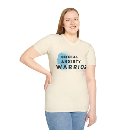 Social Anxiety Warrior Unisex Softstyle T-Shirt- Standard Logo