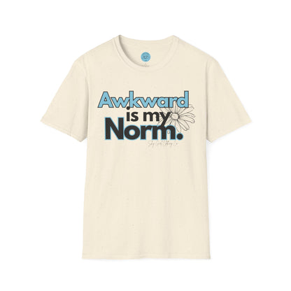 Awkward is my Norm Blue Unisex Softstyle T-Shirt- Floral