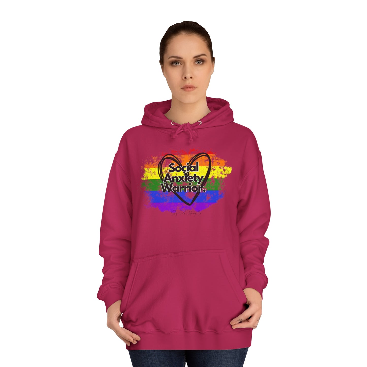 Rainbow Front Unisex College Hoodie