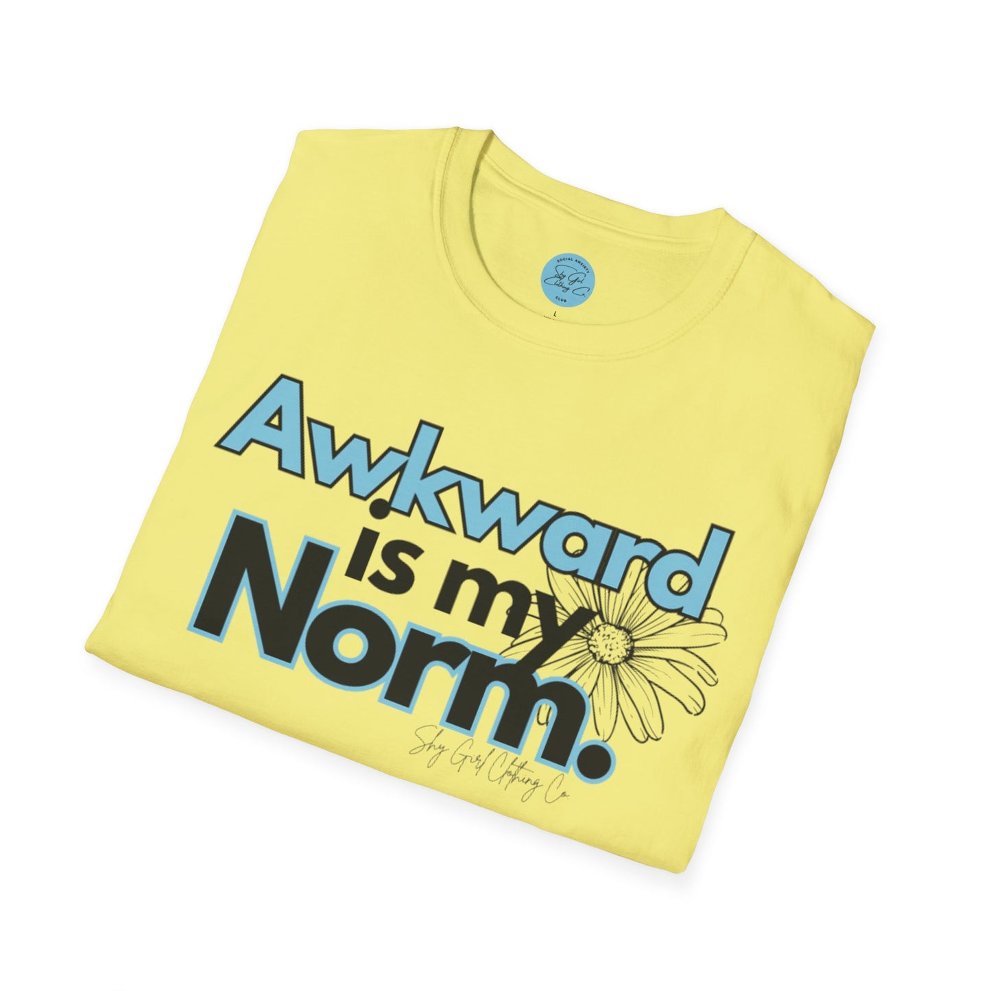 Awkward is my Norm Blue Unisex Softstyle T-Shirt- Floral