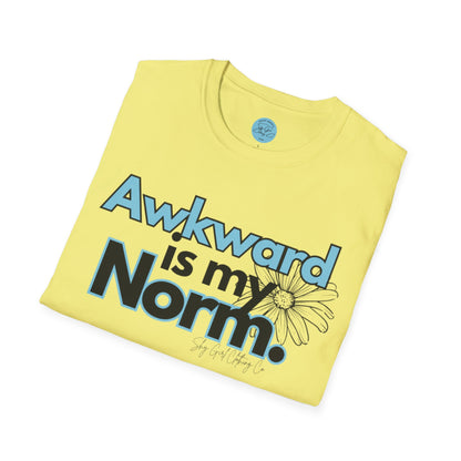 Awkward is my Norm Blue Unisex Softstyle T-Shirt- Floral