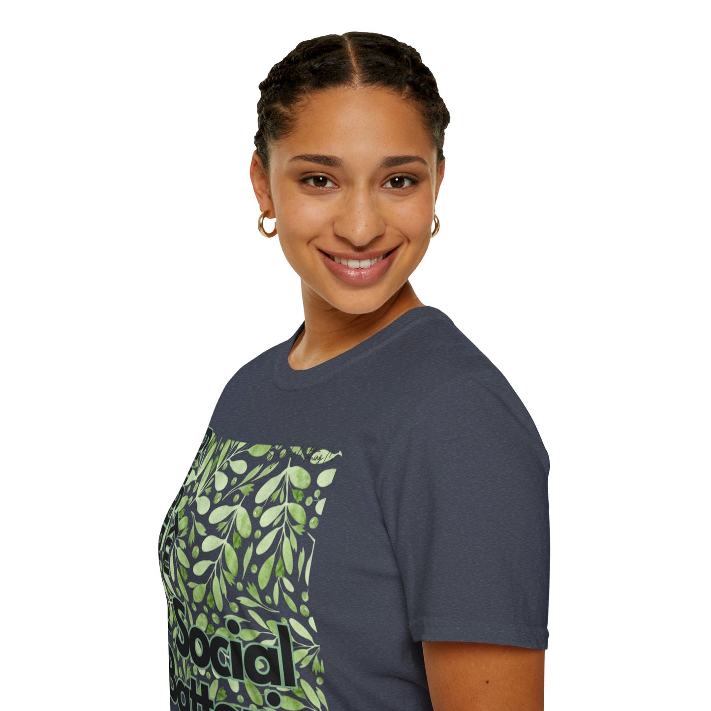 Recharging my Social Batteries Unisex Softstyle T-Shirt- Floral