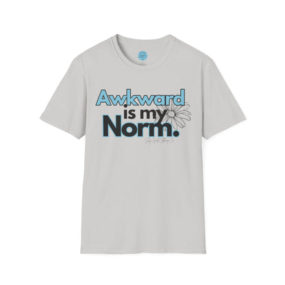 Awkward is my Norm Blue Unisex Softstyle T-Shirt- Floral
