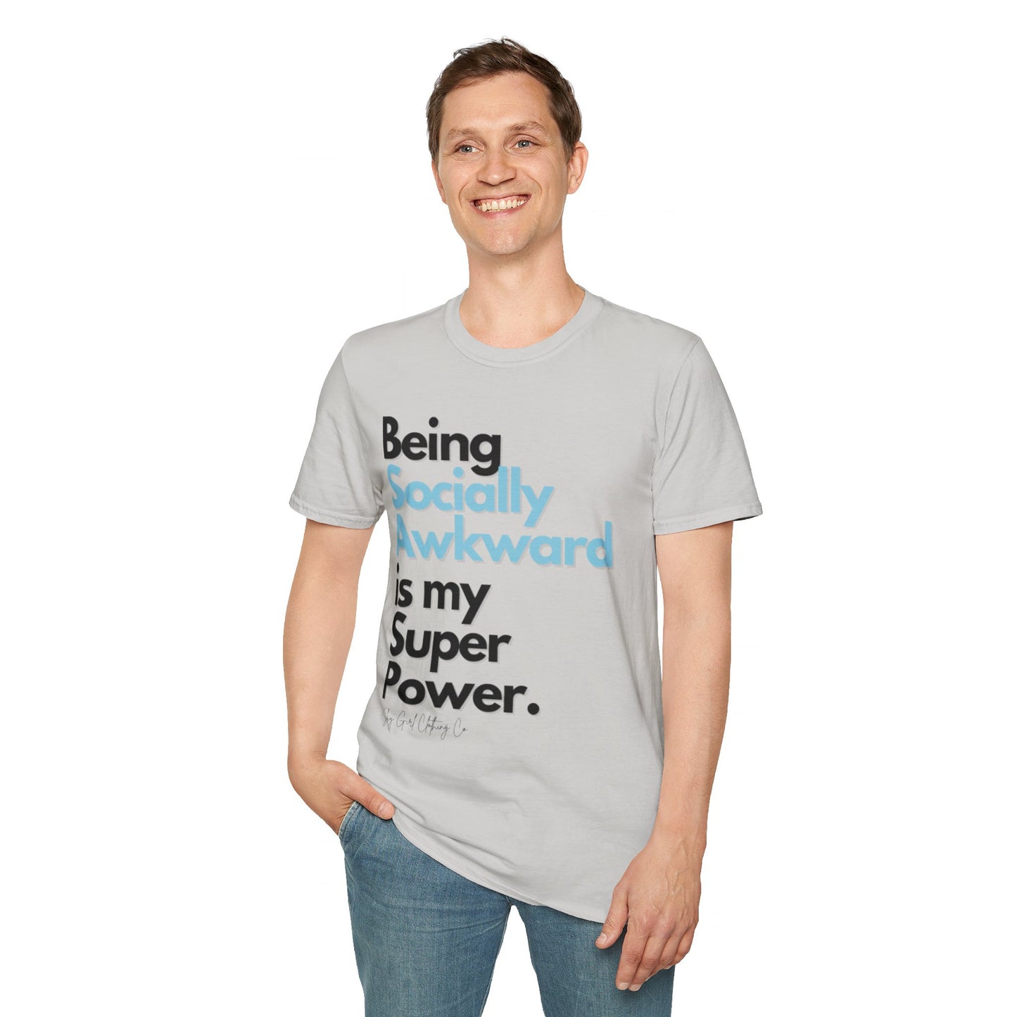 Being Socially Awkward is my Super Power Unisex Softstyle T-Shirt- Standard