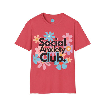 Social Anxiety Club Unisex Softstyle T-Shirt- Floral