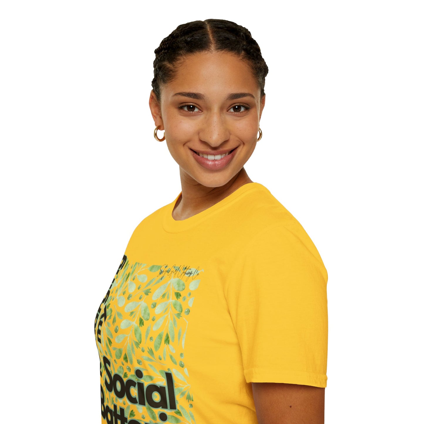 Recharging my Social Batteries Unisex Softstyle T-Shirt- Floral