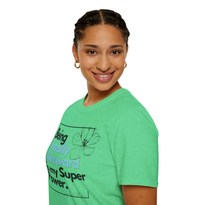Being Socially Awkward is my Super Power Unisex Softstyle T-Shirt- Boxed Floral