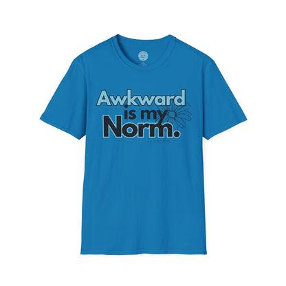 Awkward is my Norm Blue Unisex Softstyle T-Shirt- Floral