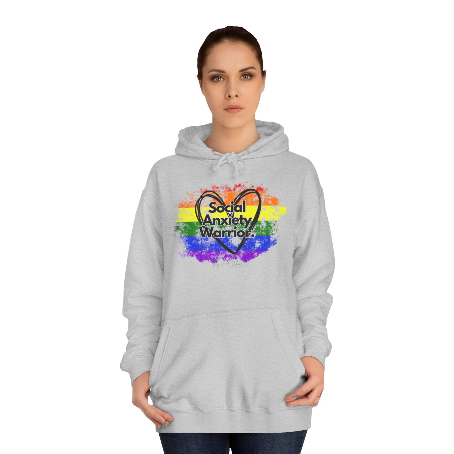 Rainbow Front Unisex College Hoodie