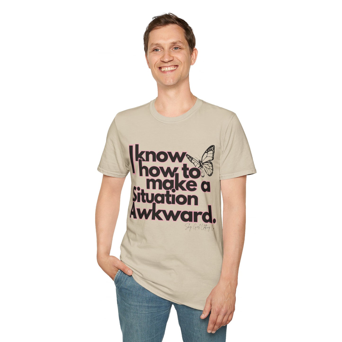 Awkward Situation Unisex Softstyle T-Shirt- Butterfly