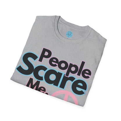 People Scare Me Unisex Softstyle T-Shirt- Peace Sign