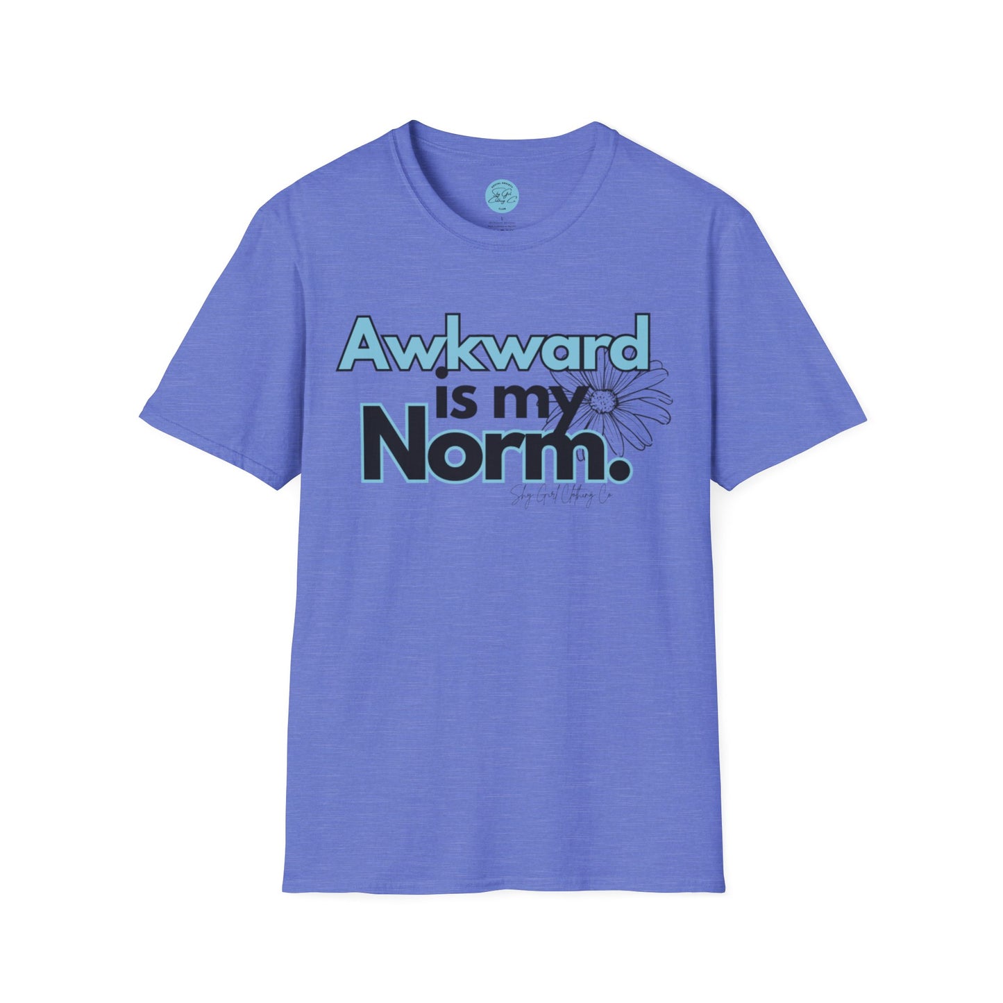 Awkward is my Norm Blue Unisex Softstyle T-Shirt- Floral