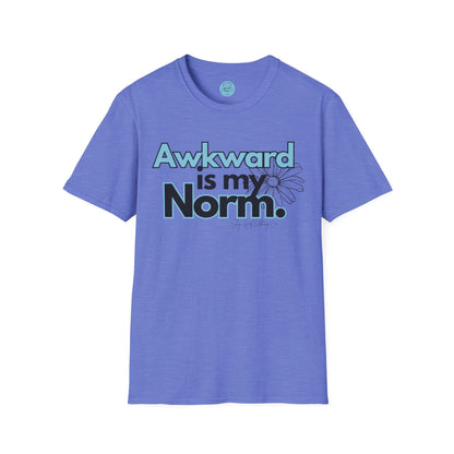 Awkward is my Norm Blue Unisex Softstyle T-Shirt- Floral