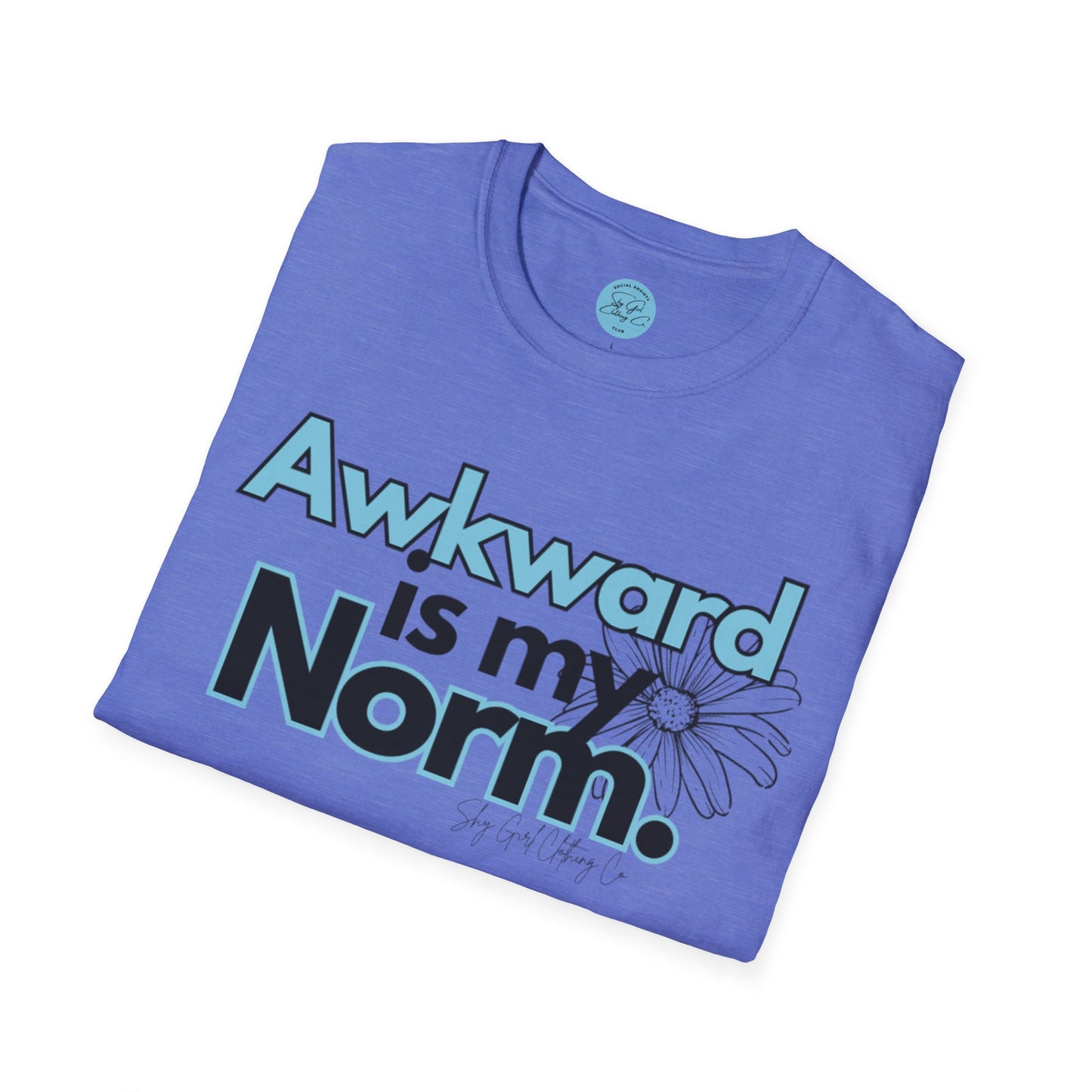 Awkward is my Norm Blue Unisex Softstyle T-Shirt- Floral