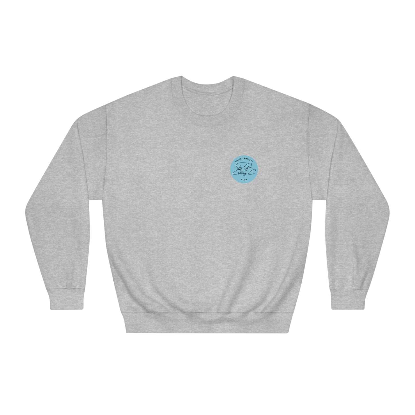Being Socially Awkward Unisex DryBlend® Crewneck Sweatshirt- Standard Square Logo Back