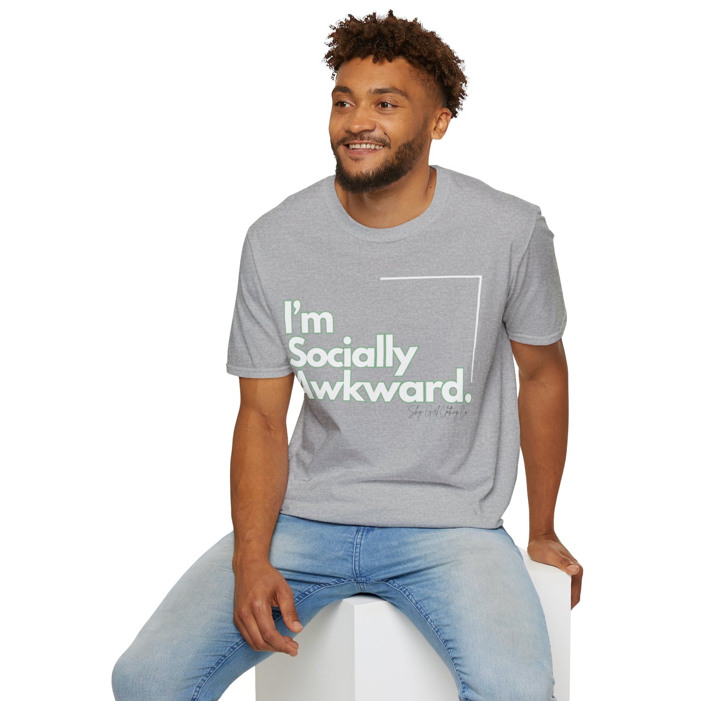 I'm Socially Awkward Unisex Softstyle T-Shirt-Logo White