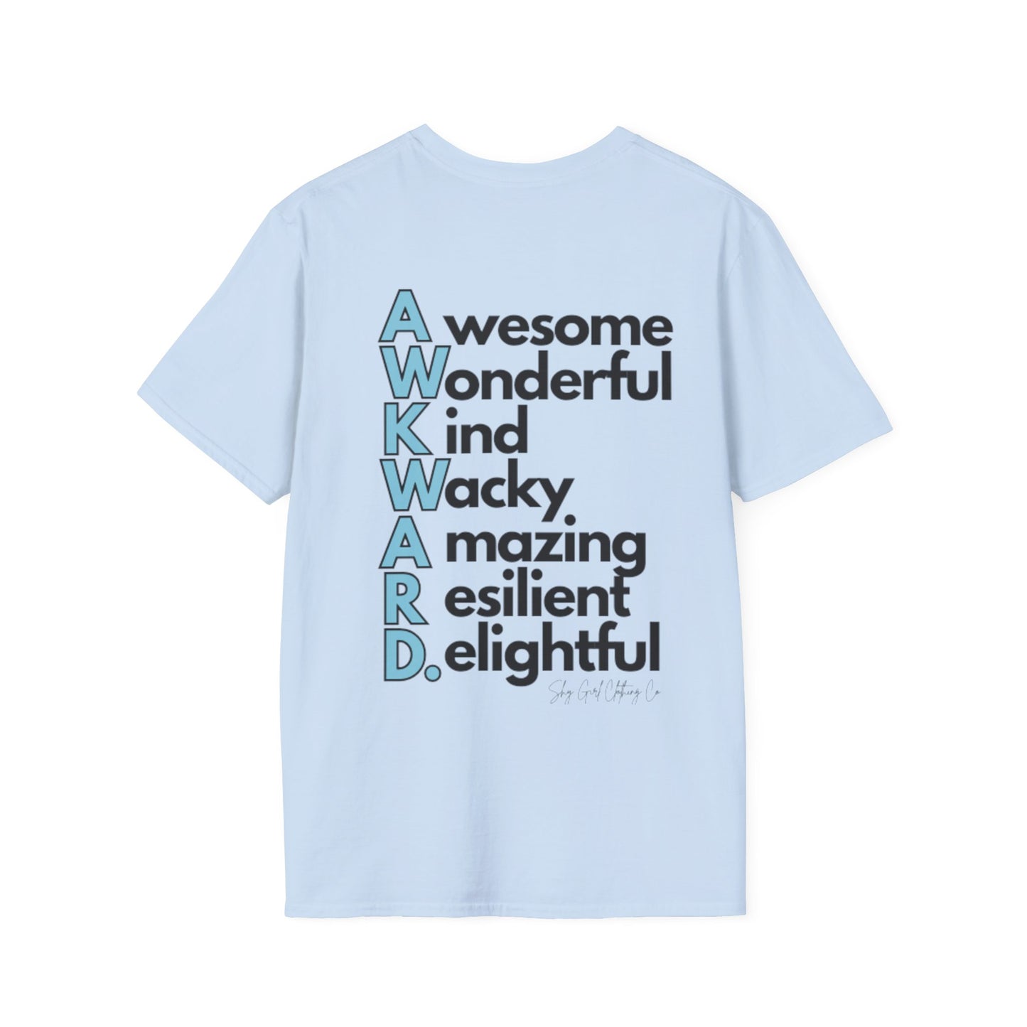 A.W.K.W.A.R.D. Unisex Softstyle T-Shirt- Standard Logo Back