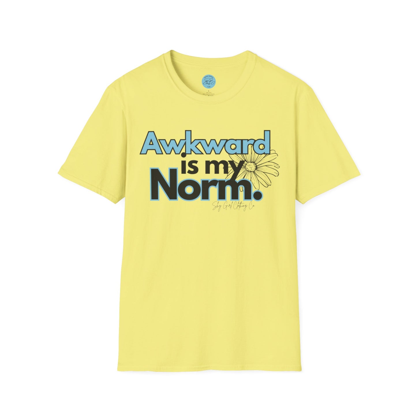 Awkward is my Norm Blue Unisex Softstyle T-Shirt- Floral