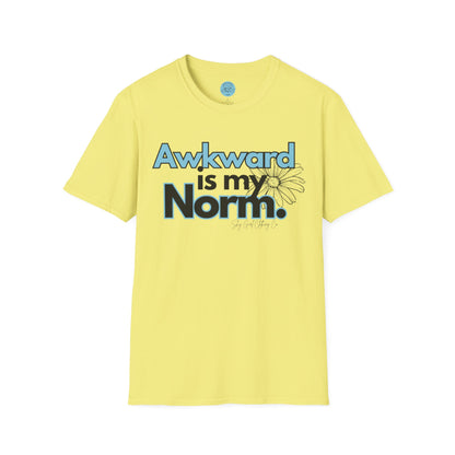 Awkward is my Norm Blue Unisex Softstyle T-Shirt- Floral
