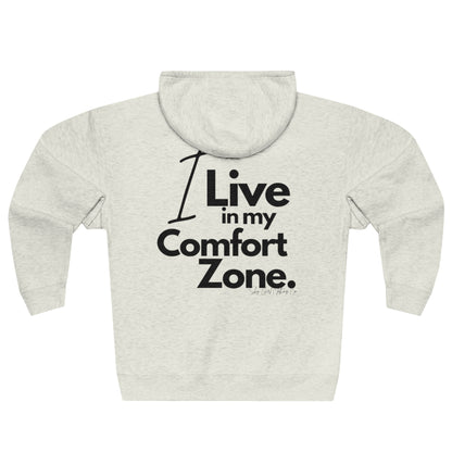 Comfort Zone Unisex Zip Hoodie- Standard Logo Back